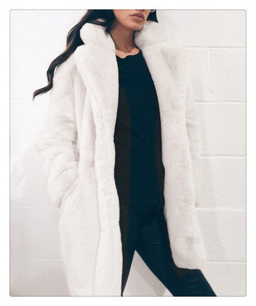 Rabbit fur faux fur coat